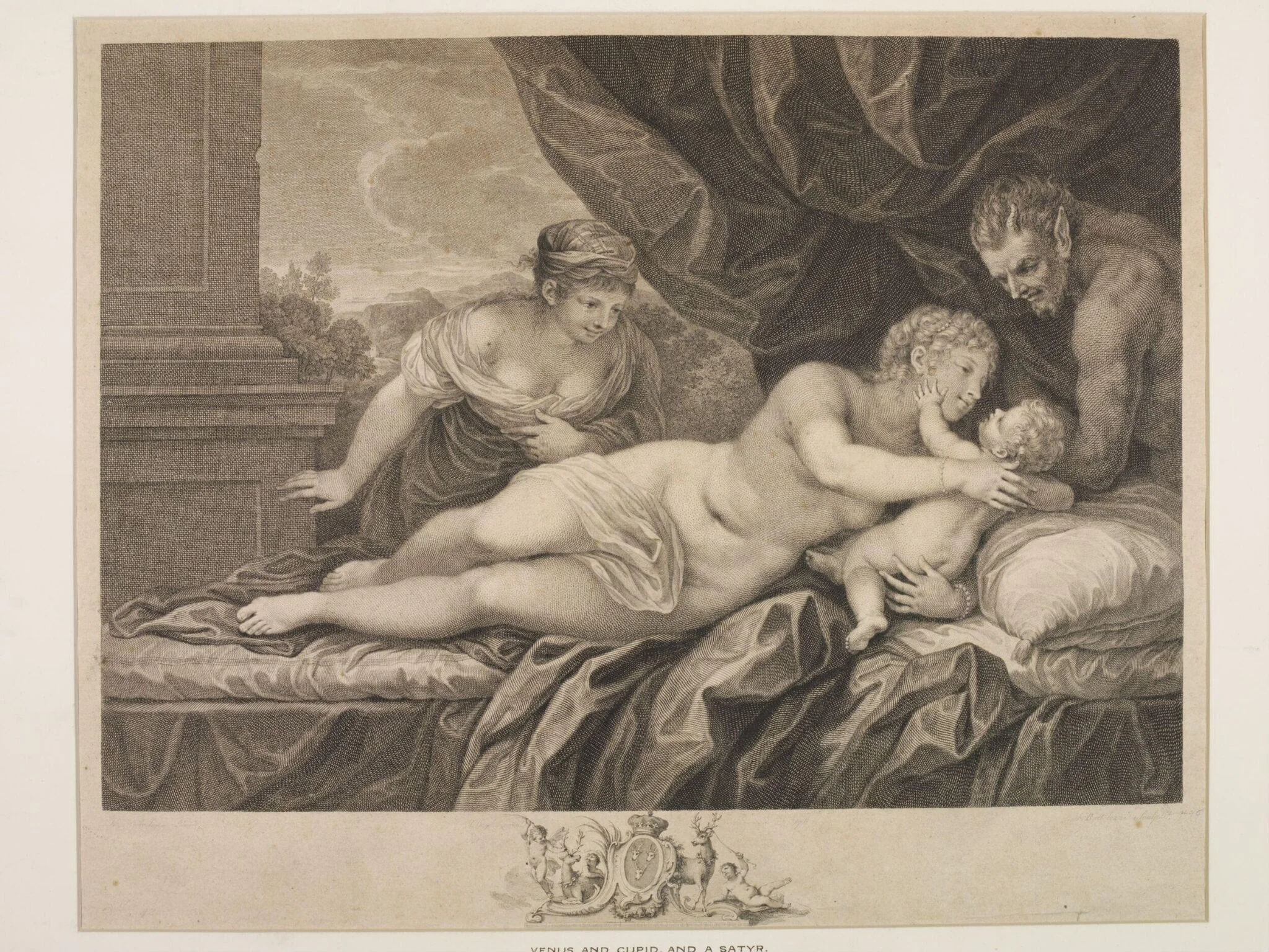 Venus and Cupid, by Francesco Bartolozzi, 1740