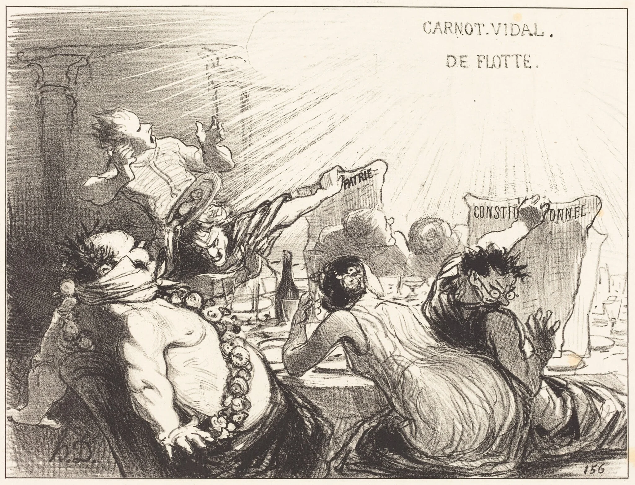 Le Festin de Baltazar-Véron, by Honoré Daumier, ink, 1850