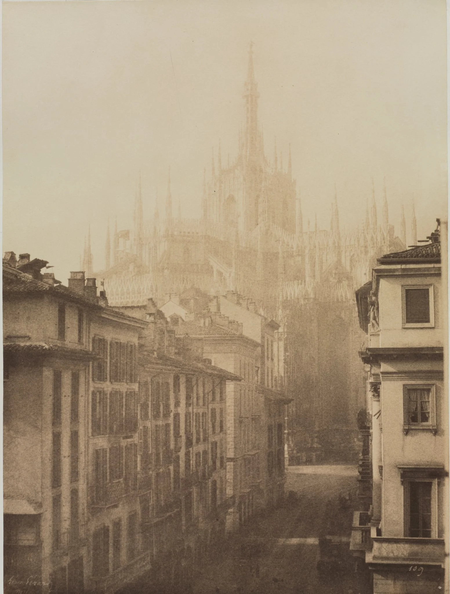 Cathedral from Corso Francesco, Milan, by Léon Gérard, 1857
