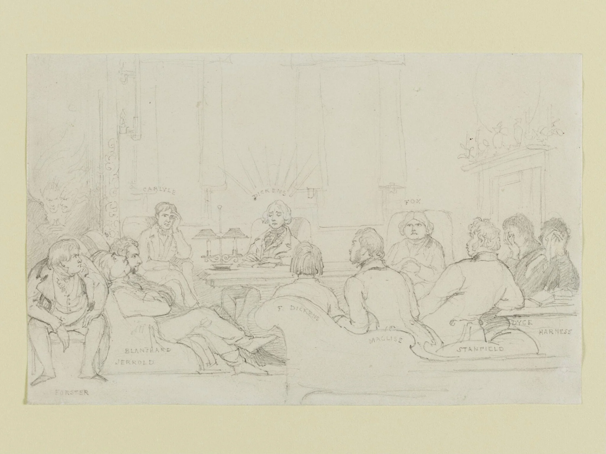 Charles Dickens reading 'The Chimes' to his friends in John Foster's chambers