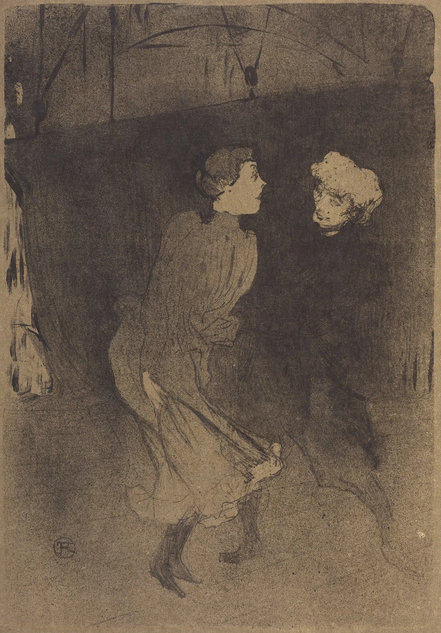 Dress Rehearsal at the Folies-Bergere (Répétition générale aux Folies-Bergère), by Henri de Toulouse-Lautrec, ink, 1893