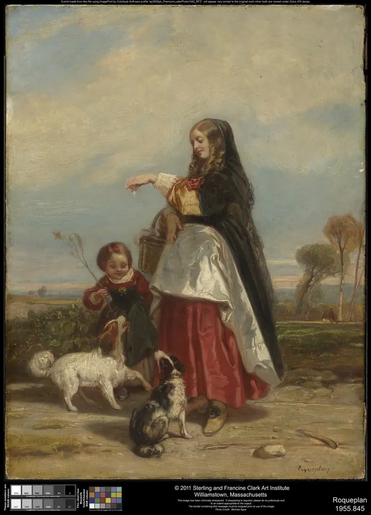 Woman and Child with Dogs