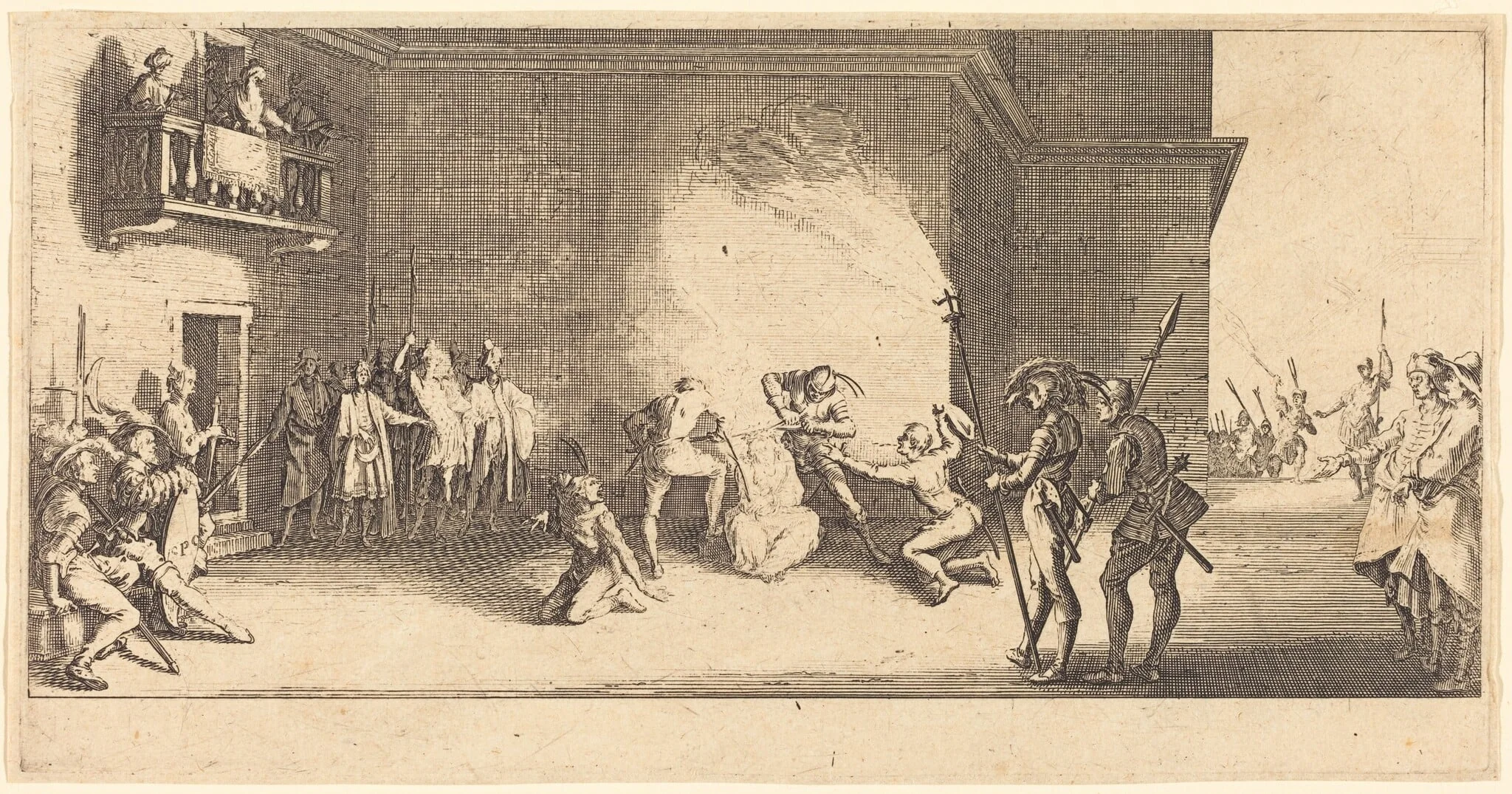 The Crowning with Thorns, by Jacques Callot, ink, 1618