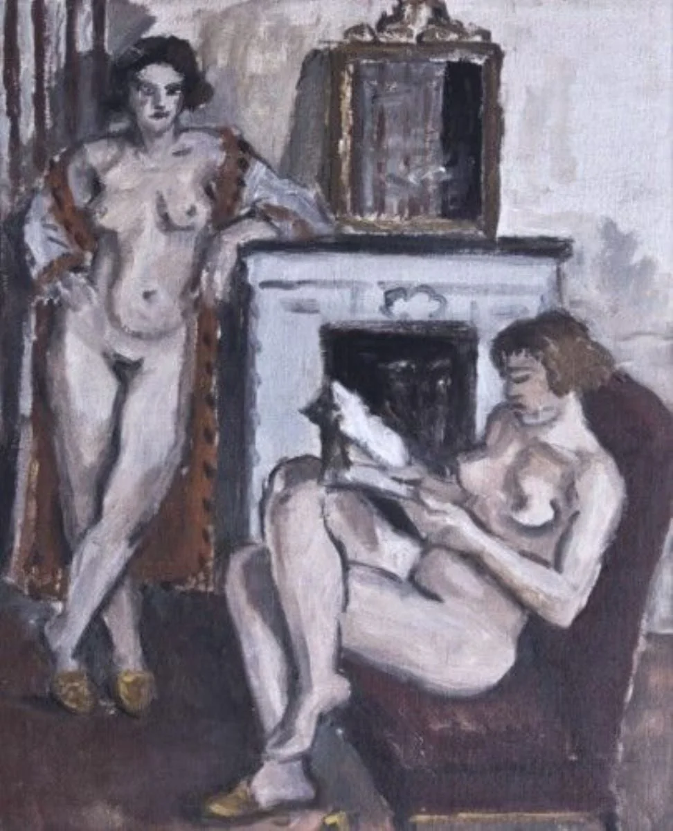 Două nuduri lângă cămin, by Theodor Pallady, unspecified, 1921