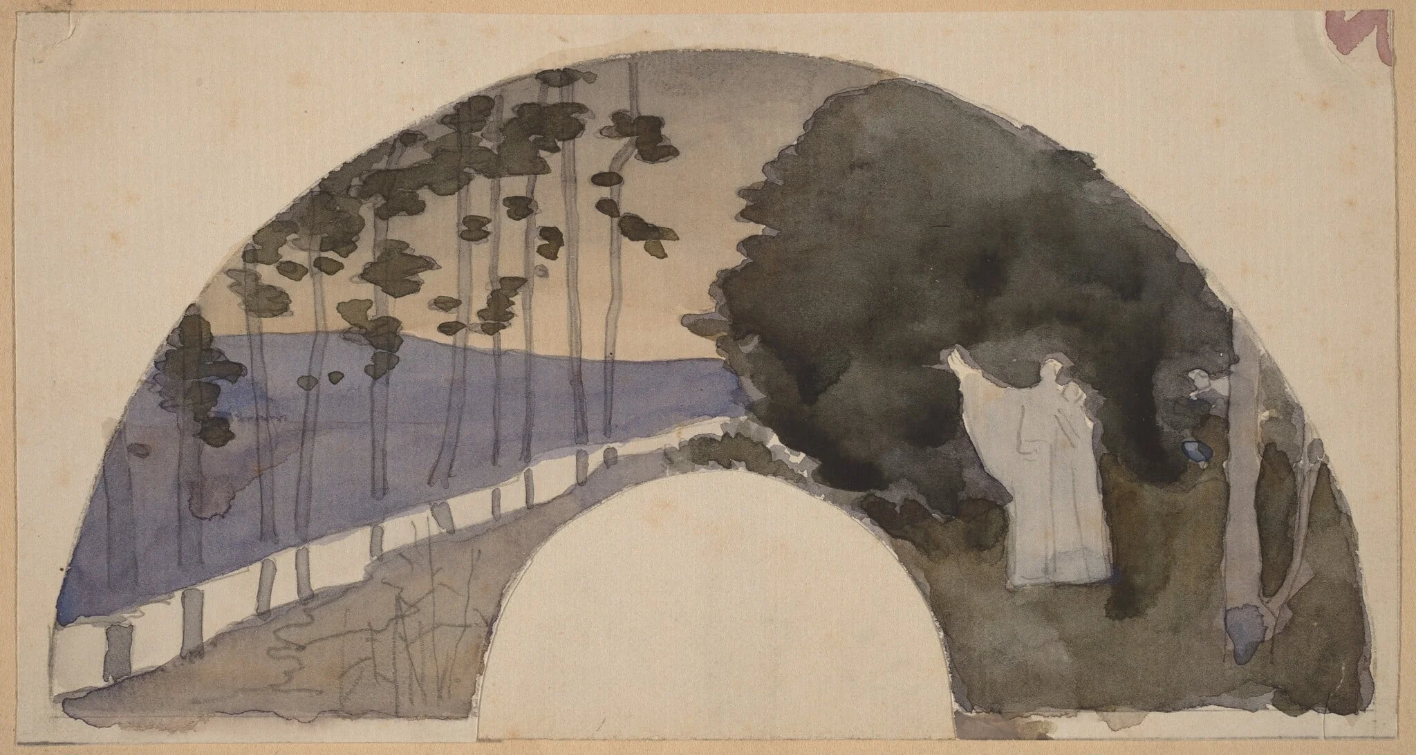 Study for an Archway, by Charles Sprague Pearce, graphite, 1894