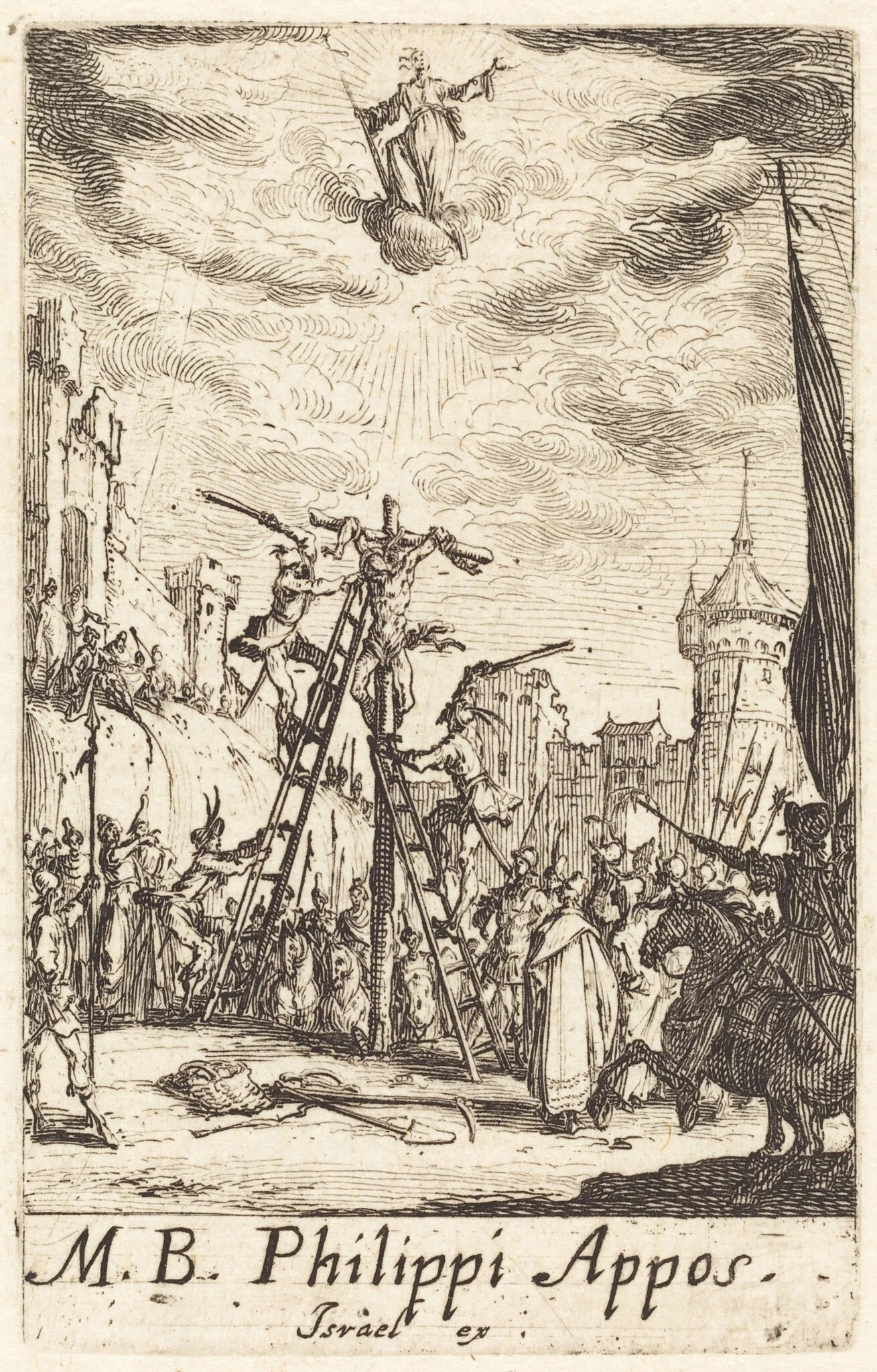 The Martyrdom of Saint Philip, by Jacques Callot, ink, 1634