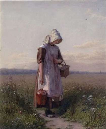 Girl carrying a pitcher