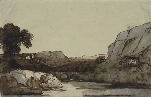 Landscape with Bridge and Mountains