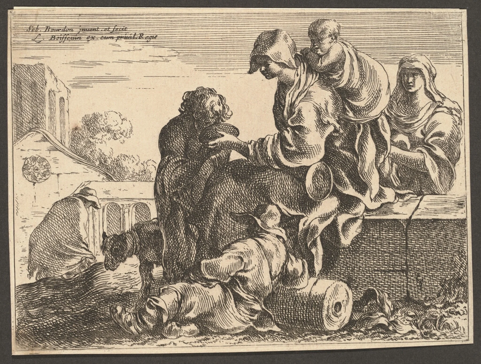 A Drinking Child with Resting Peasants