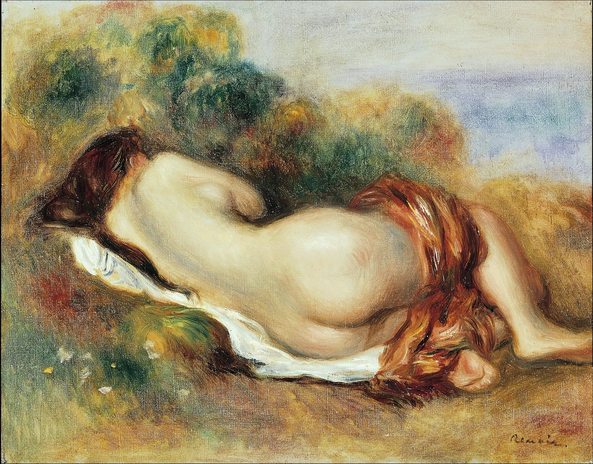 Reclining Nude, by Auguste Renoir, oil, 1896