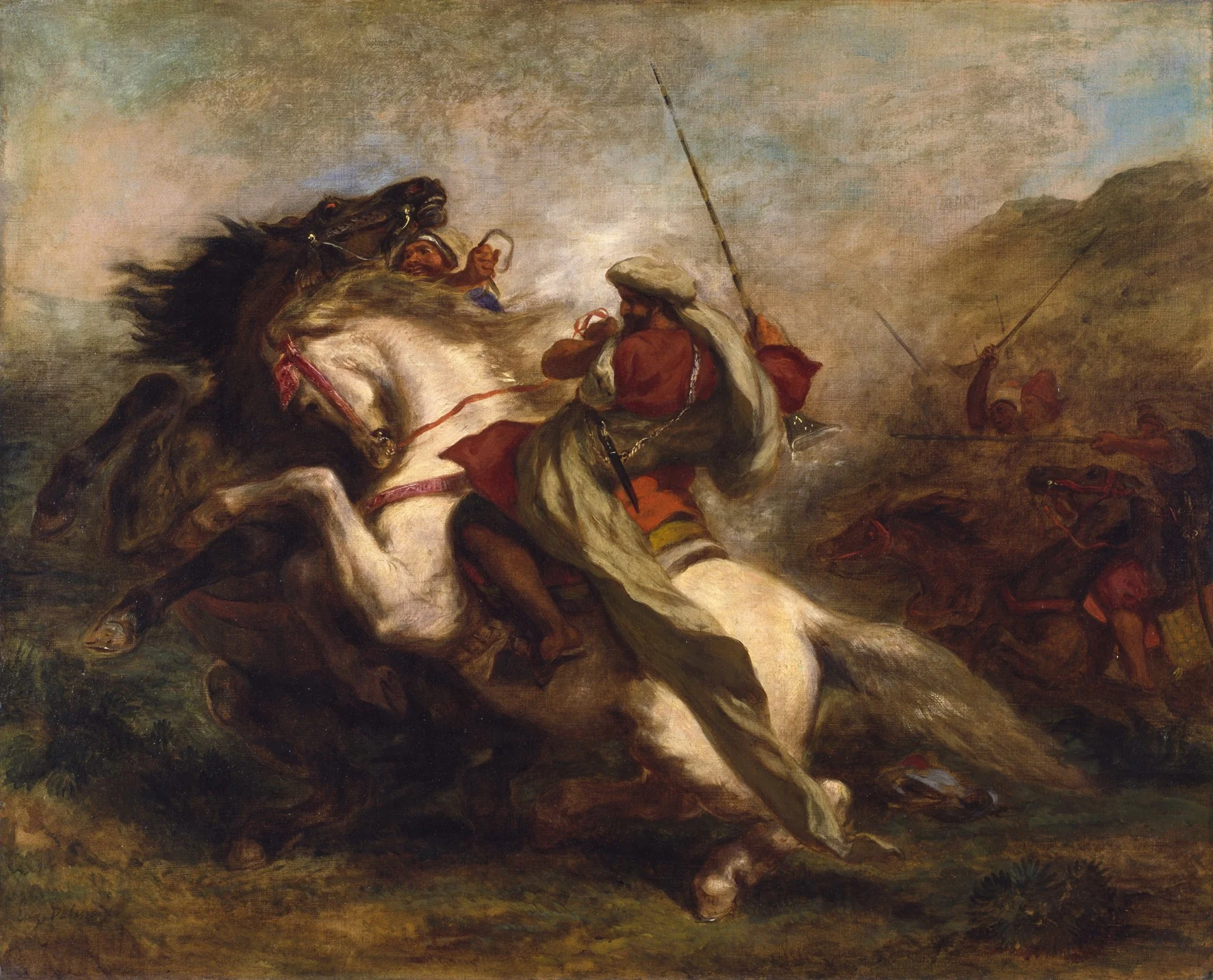 Collision of Moorish Horsemen, by Eugène Delacroix, oil, 1843