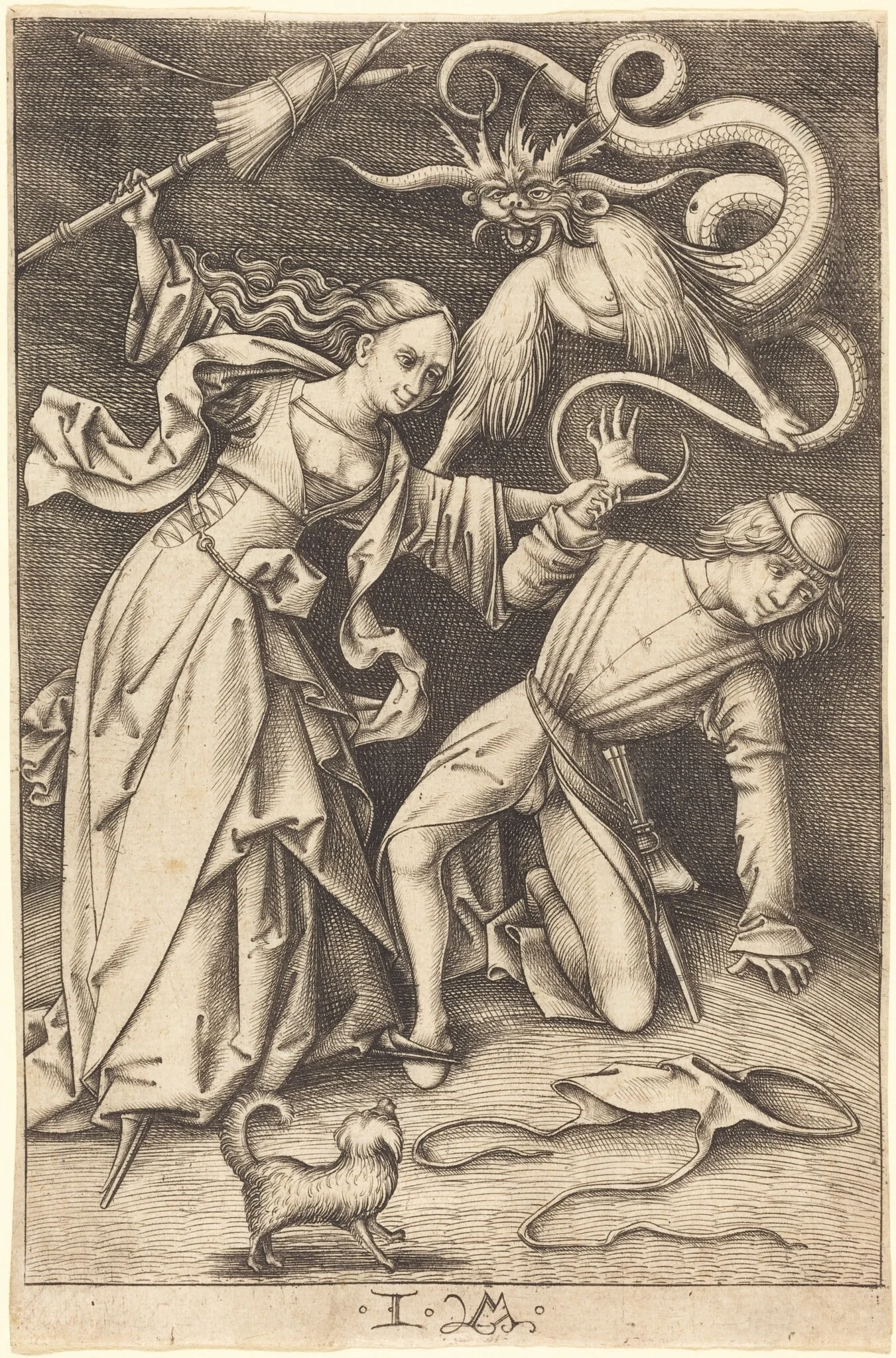 The Angry Wife, by Israhel van Meckenem, ink, 1499