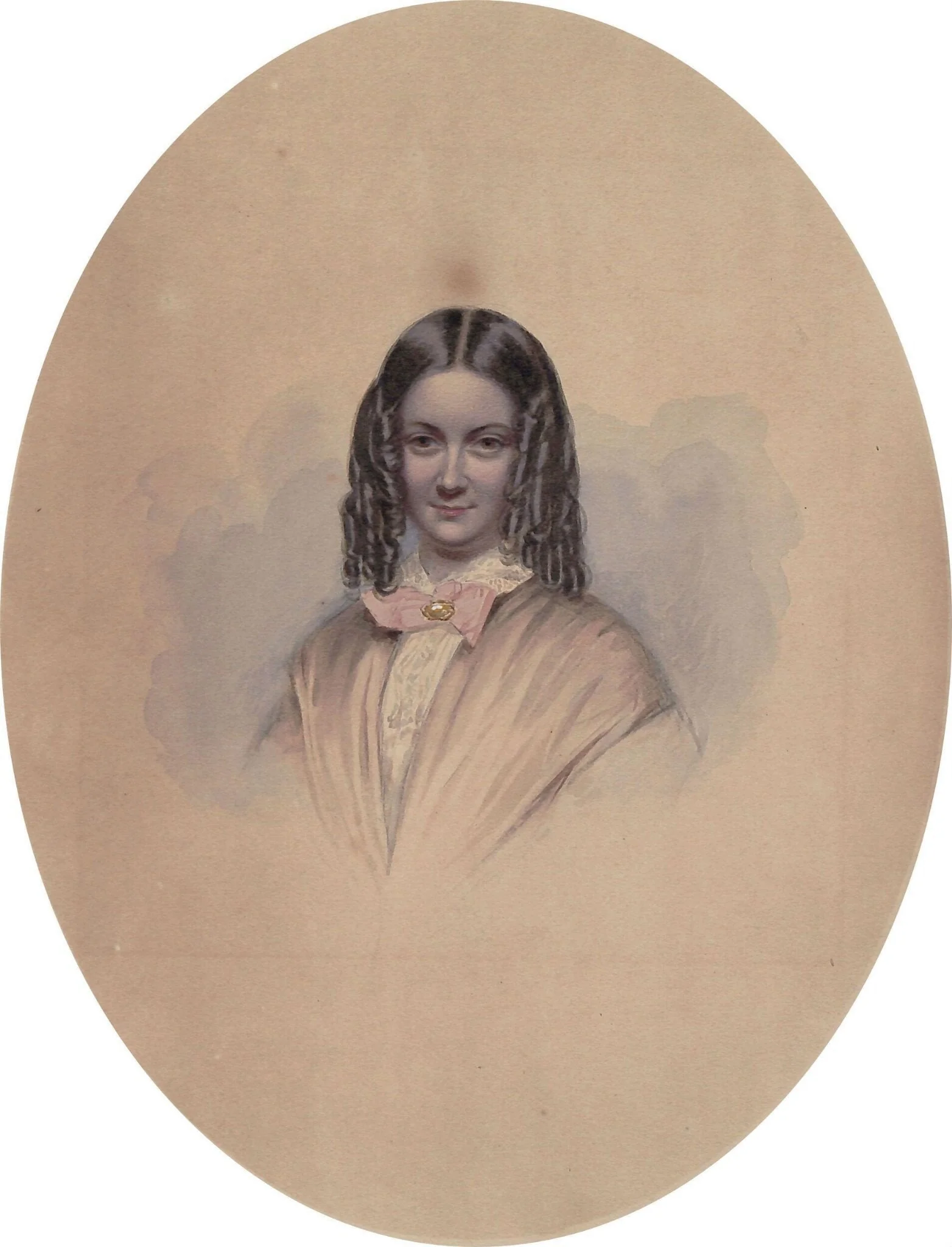 Sarah Thornely, by H. Carl Schiller, watercolor, 1851