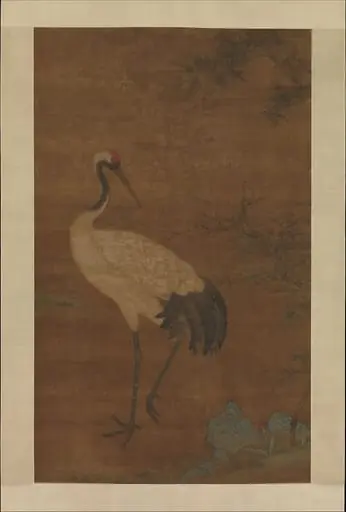 明    佚名    竹鶴雙清圖    軸|Crane in a bamboo grove
