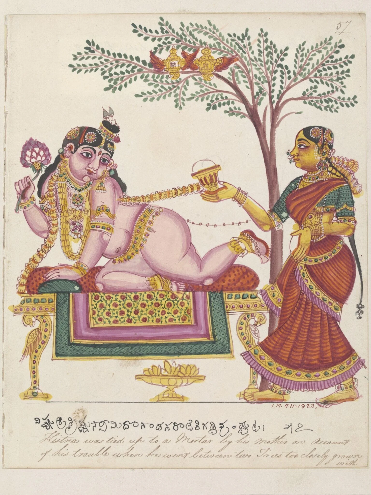 Krishna with Yasoda., by Unknown, paint, 1820