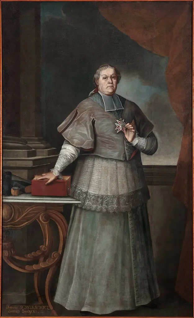 Portrait of Antoni Tyszkiewicz (1709–1762), Leliwa coat of arms, bishop of Samogitia