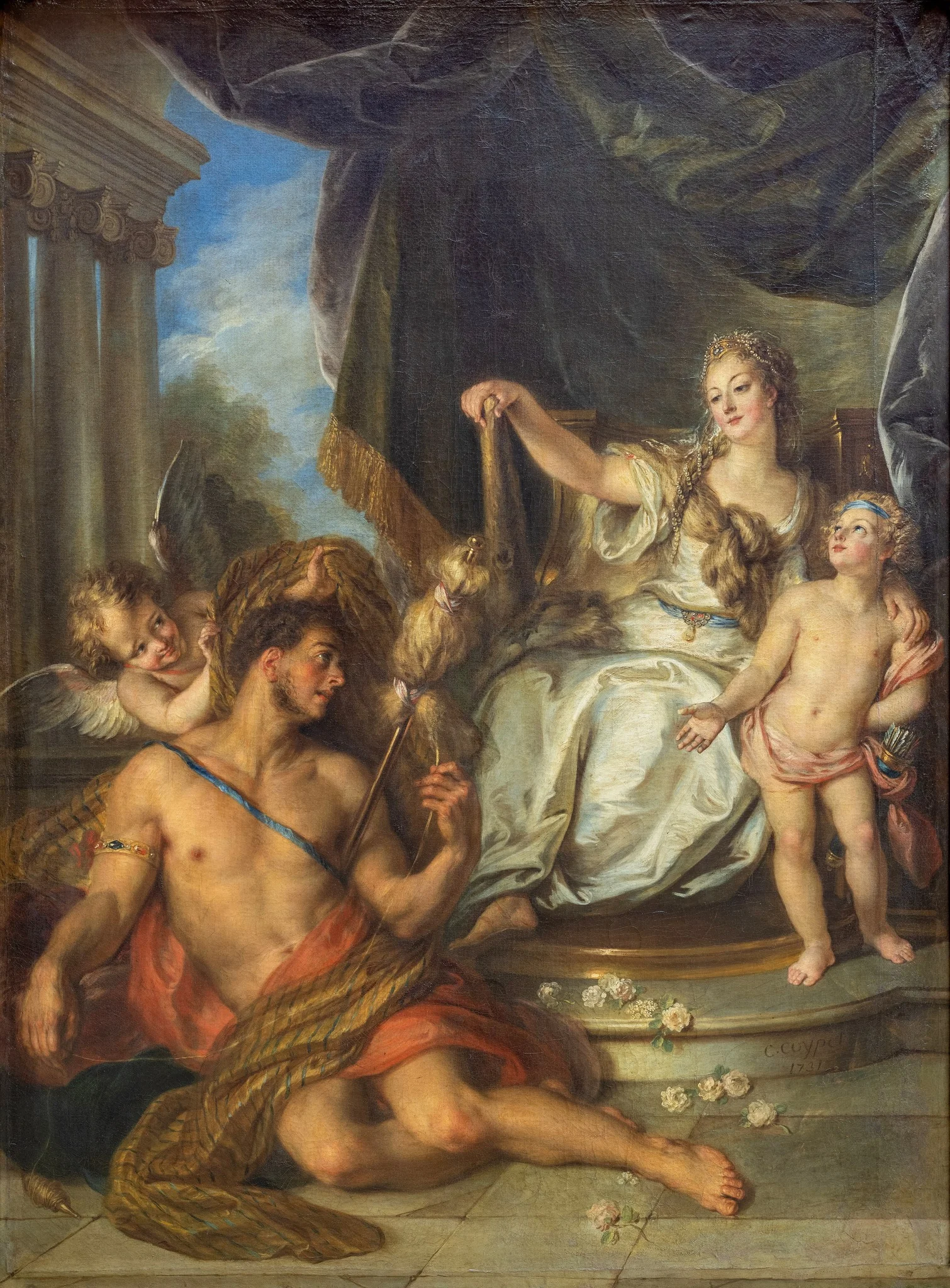 Hercules and Omphale, by Charles-Antoine Coypel, oil, 1731