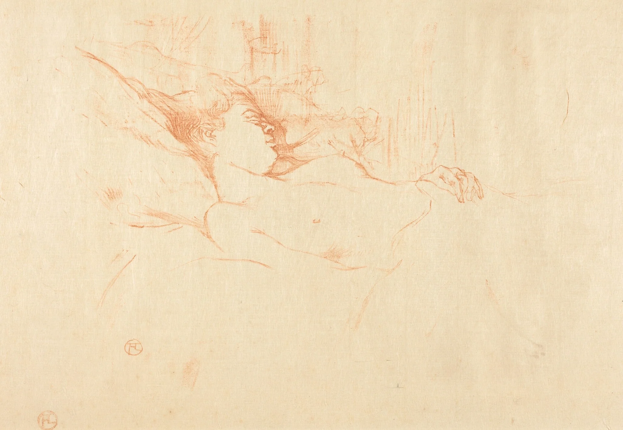 Sleep (Le sommeil), by Henri de Toulouse-Lautrec, ink, 1896