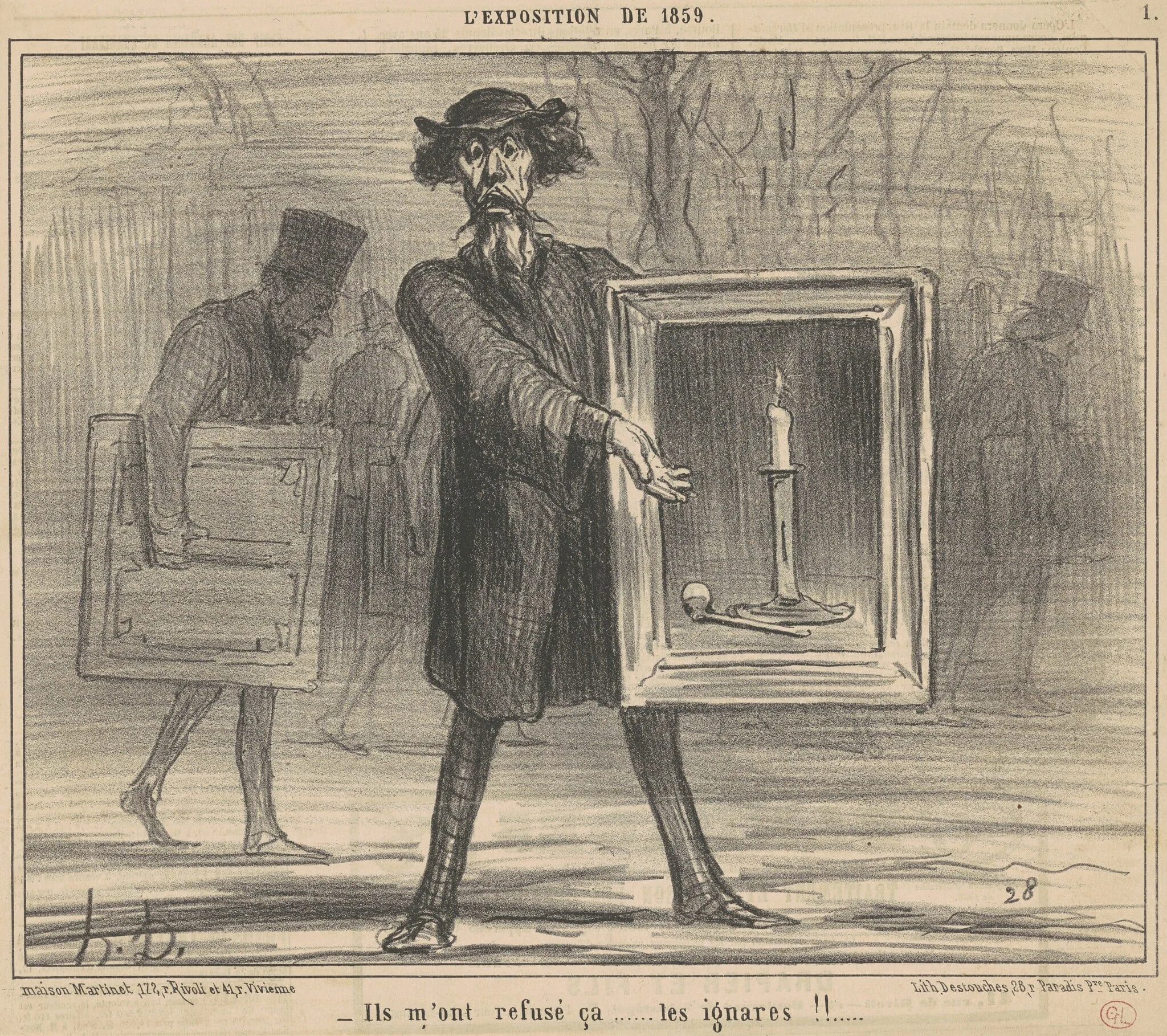 Ils m'ont refusé ca ..., by Honoré Daumier, ink, 1859