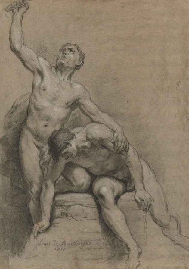 Two Male Nudes, by Louis de Boullogne, 1710