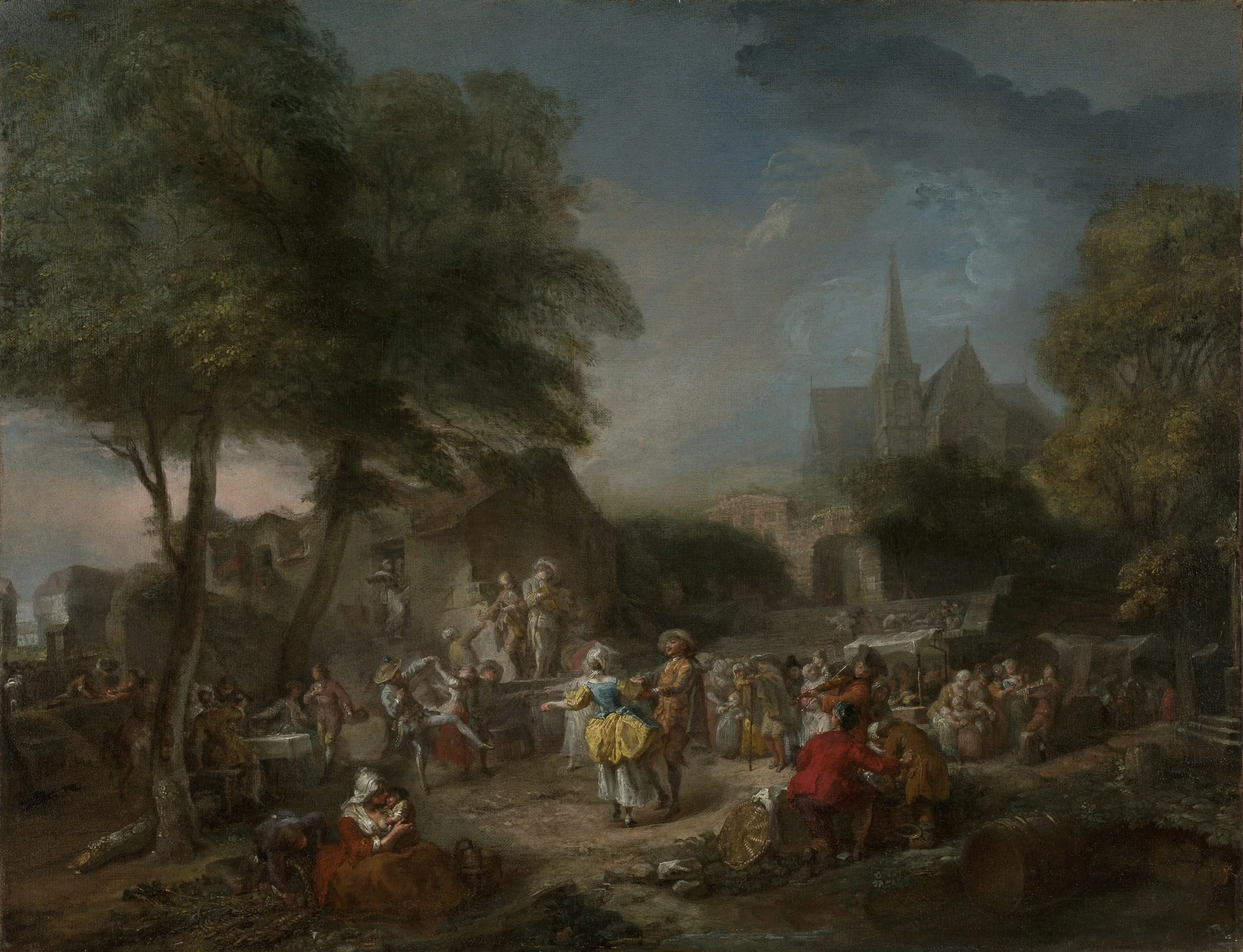 The Country Dance, by Gabriel de Saint-Aubin, oil, 1760