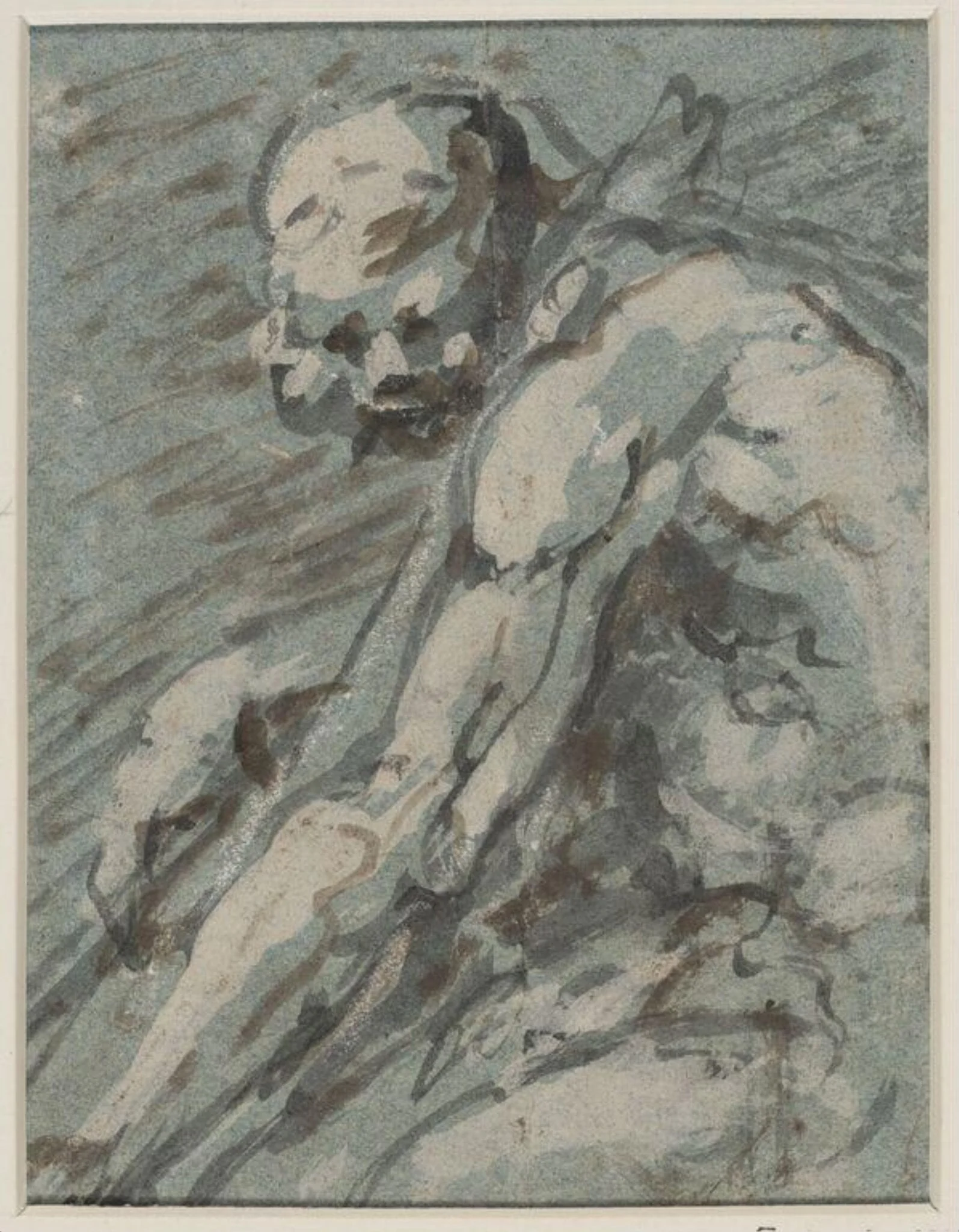 A nude man, seated, by Benjamin West, 1738