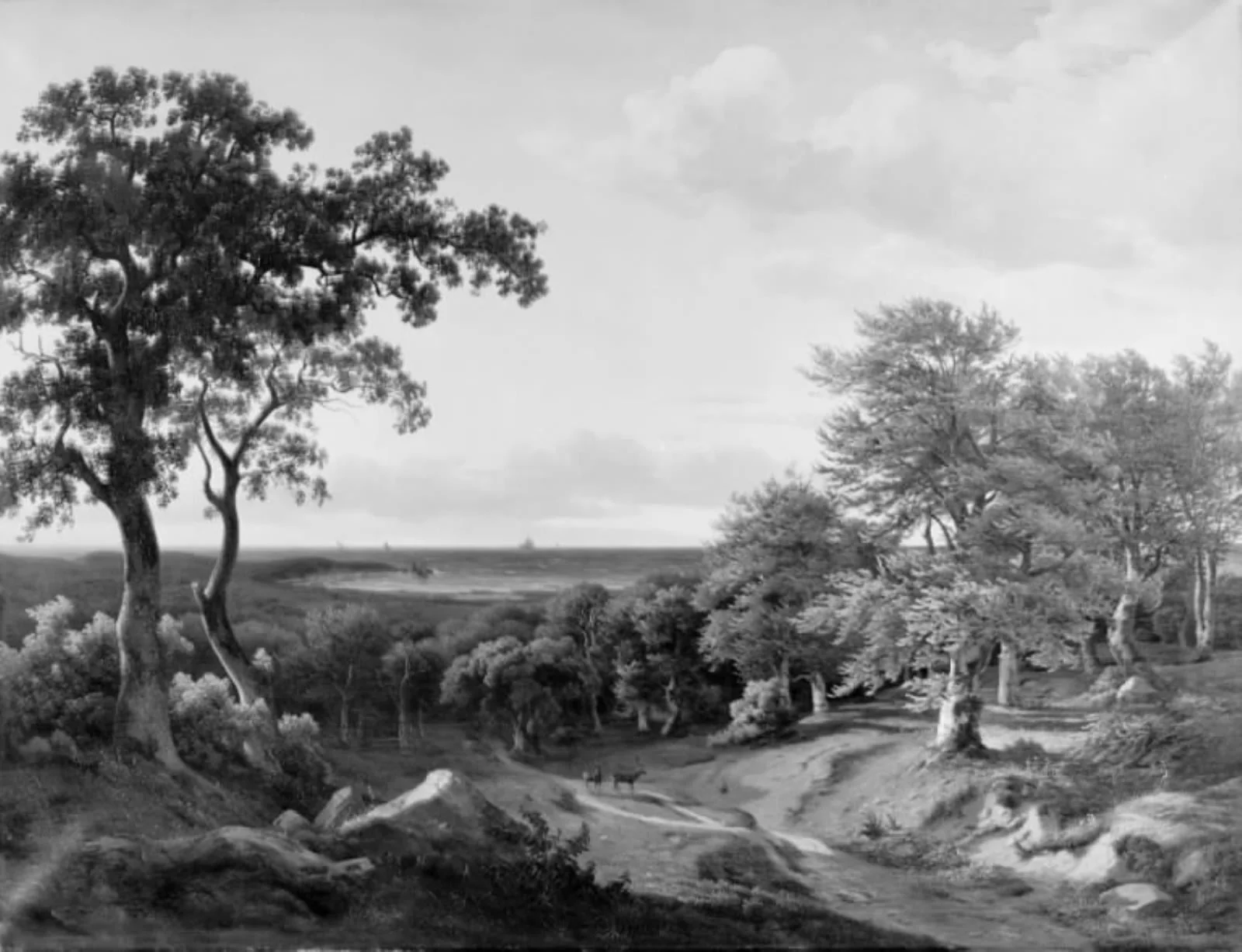Udsigt over havet ved den holstenske kyst nær Kiel, by Unknown, 1840
