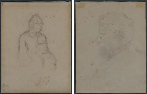 Mother and Child (recto); Profile Bust of a Man (verso)
