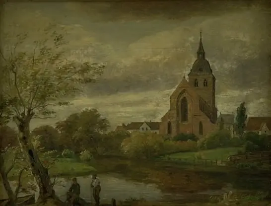 St Knud's Church by the River in Odense. Autumn