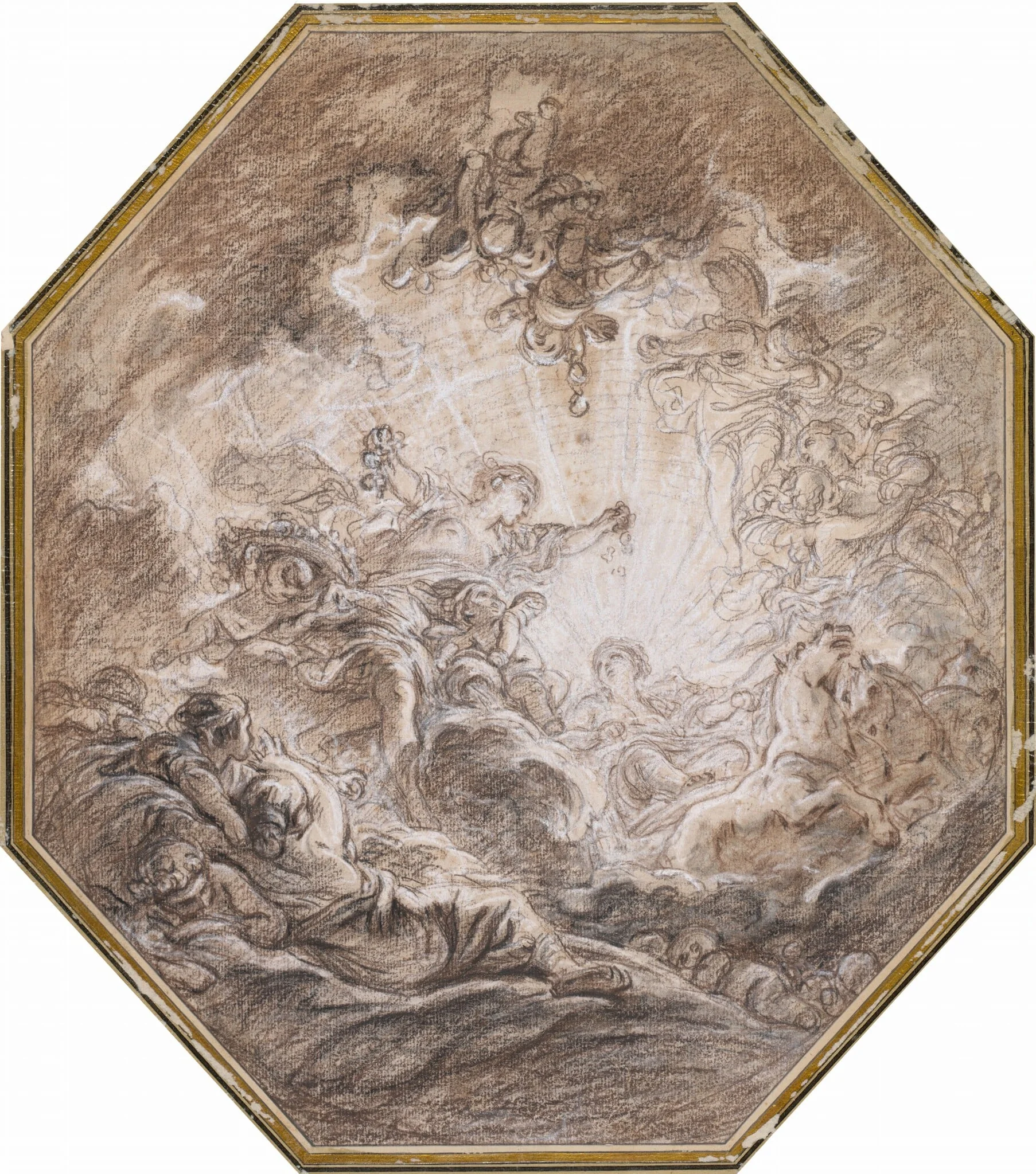 Aurora Heralding the Arrival of the Morning Sun, by François Boucher, chalk, 1765