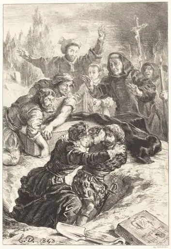 Hamlet and Laertes in the Grave of Ophelia (Act V, Scene I)