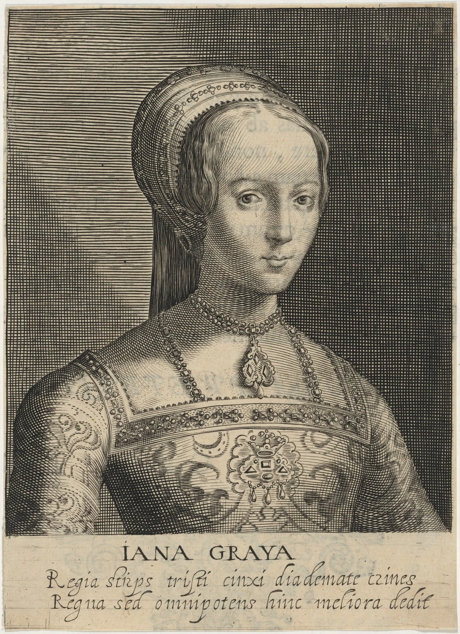 Lady Jane Grey, by Willem de Passe, ink, 1620