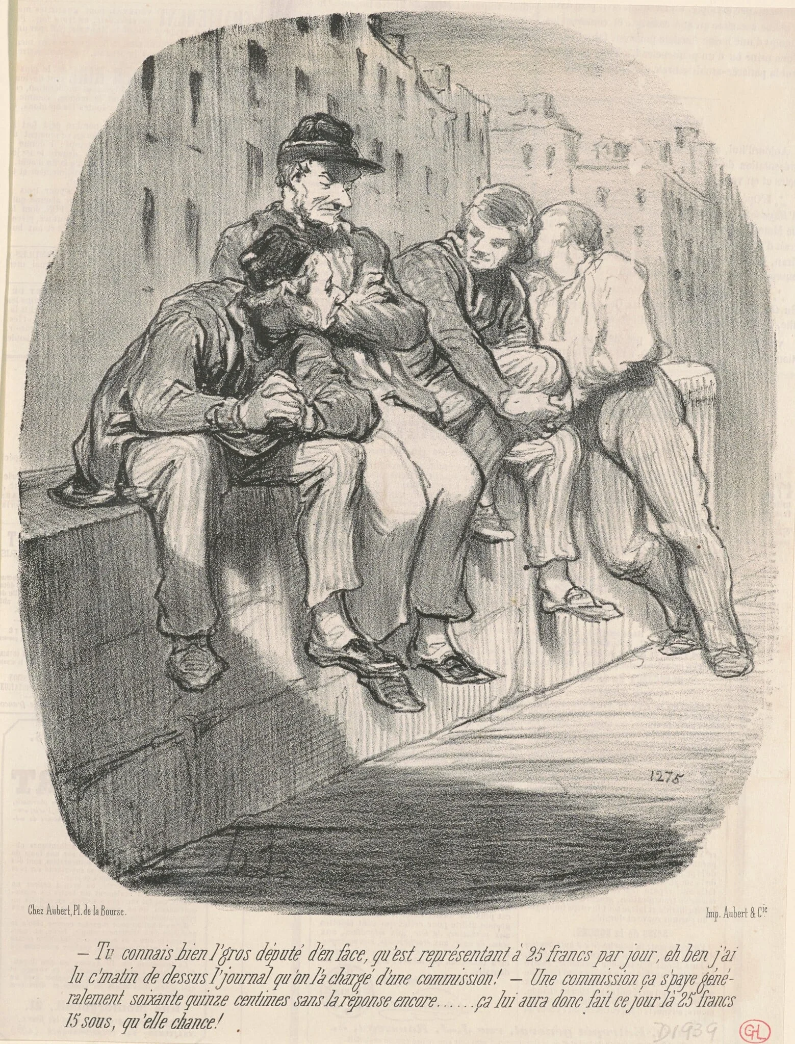 Tu connais bien l'gros député d'en face ..., by Honoré Daumier, ink, 1849