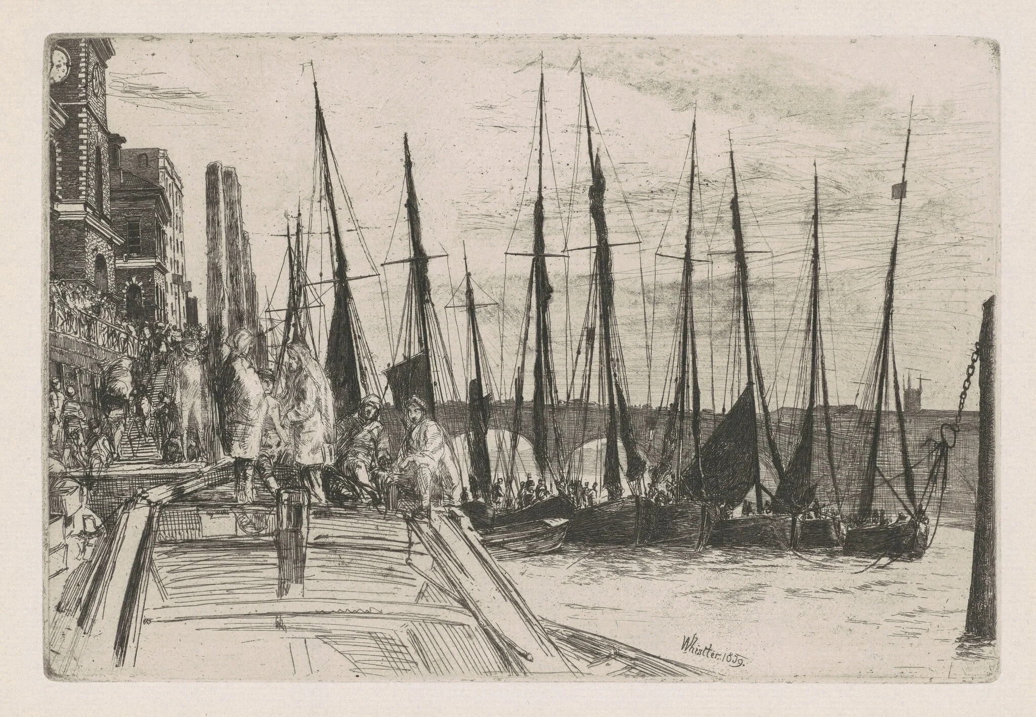 Billingsgate, by James McNeill Whistler, ink, 1859