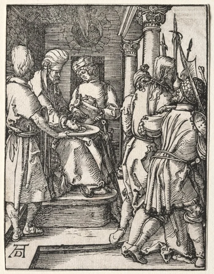 The Small Passion:  Pilate Washing His Hands, by Albrecht Dürer, 1510
