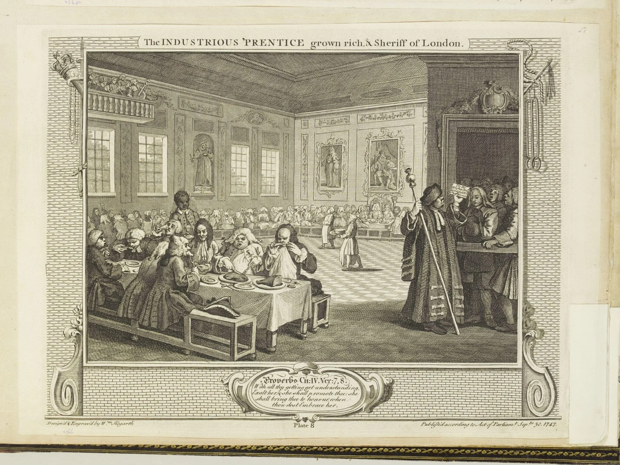 The Effects of Idleness and Industry, exemplified in the conduct of two fellow-'prentices, by William Hogarth, 1747