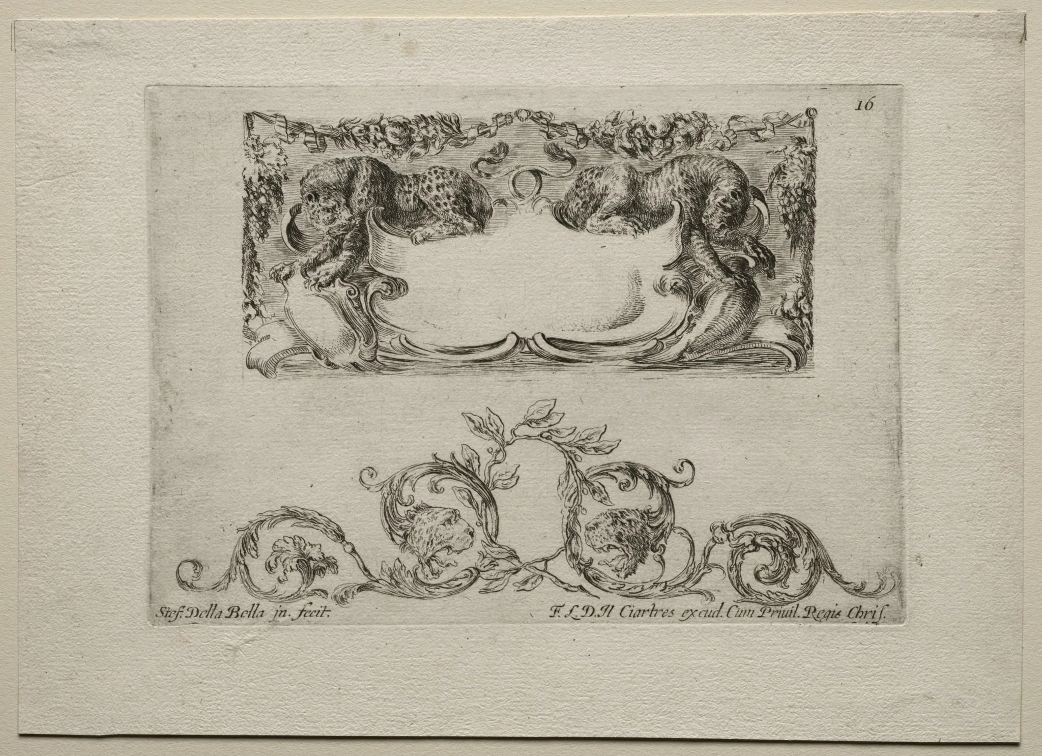 Collection of Various Caprices and New Designs of Cartouches and Ornaments:  No 16, by Stefano Della Bella, 1646