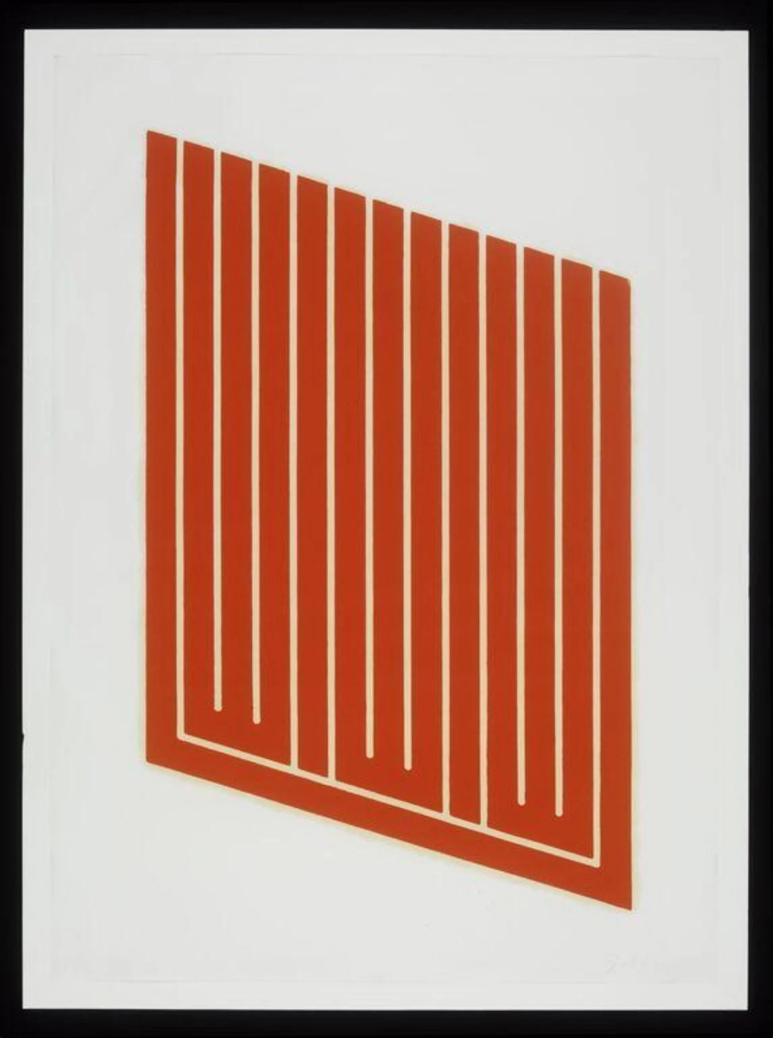 11-R. The thirteenth of fifteen woodcuts comprising The Parallelogram Suite, by Donald Judd, 1965