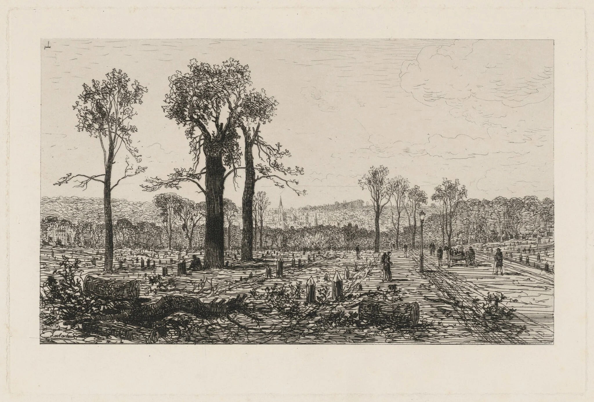 Avenue de Boulogne, by Maxime Lalanne, ink, 1871