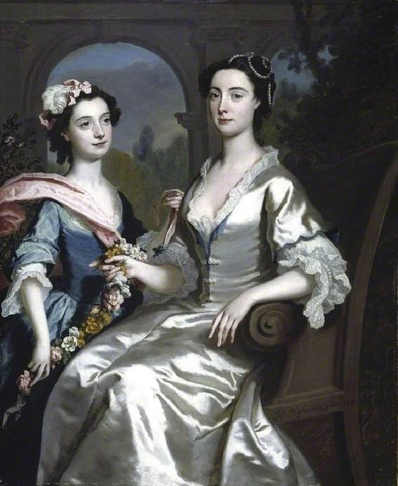 Mrs Elizabeth Birch and her daughter, by Joseph Highmore, oil, 1741
