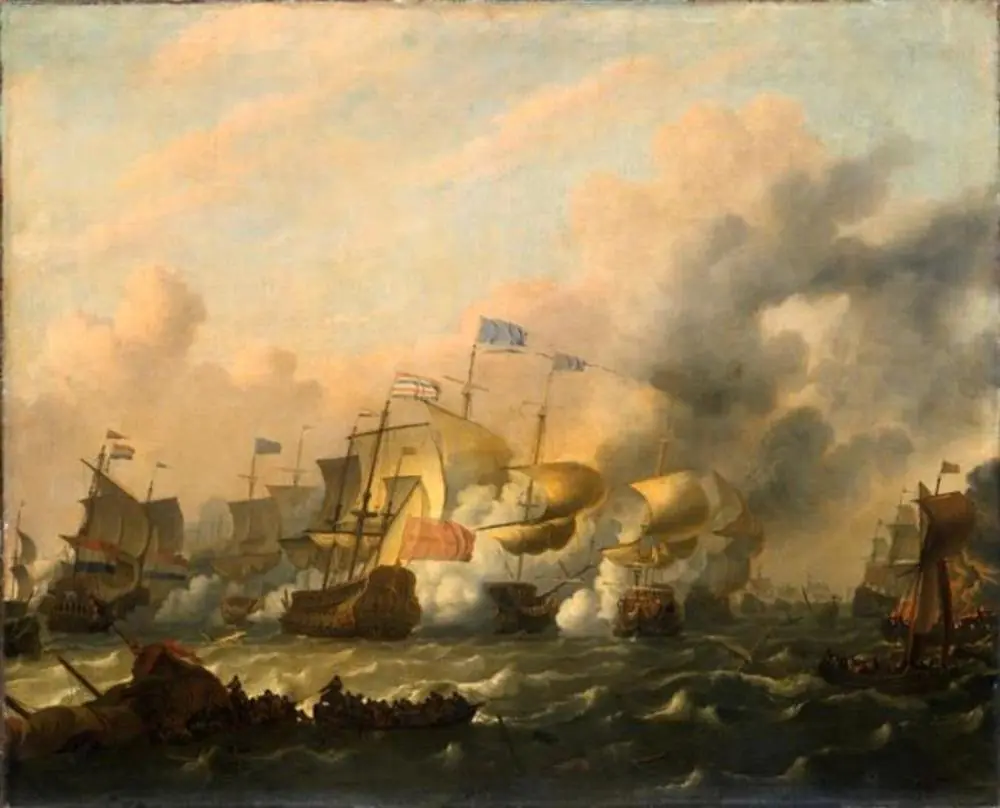 Engagement between British and Dutch Ships, after 1673