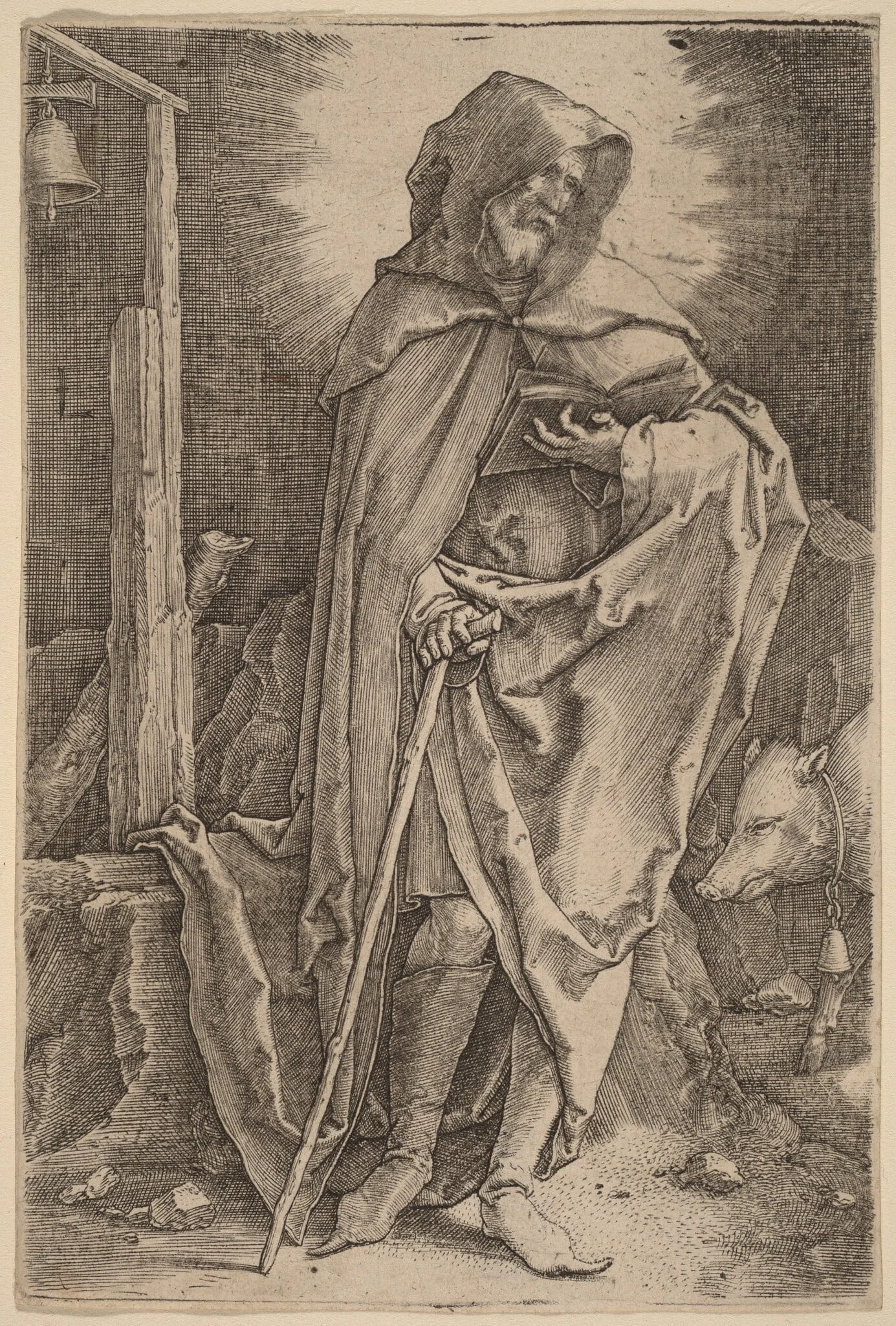 Saint Anthony, by Lucas van Leyden, ink, 1521