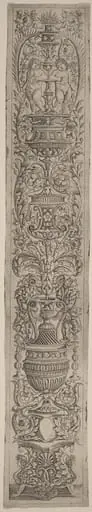 Ornament Panel: Two Sphinxes and Two  Children Holding Palms
