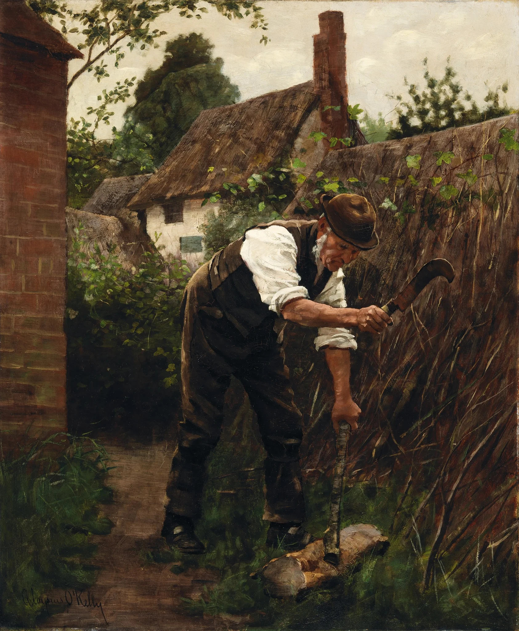 Preparing for Winter, by Aloysius O'Kelly, oil, 1882