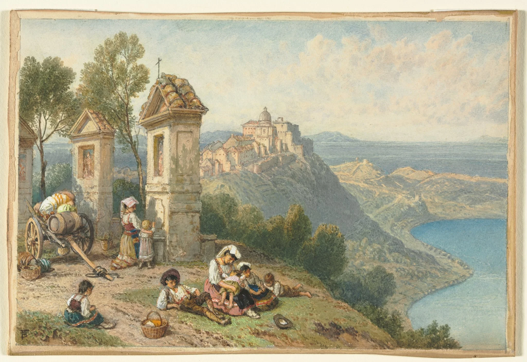 View of Castel Gandolfo, by Myles Birket Foster, 1874
