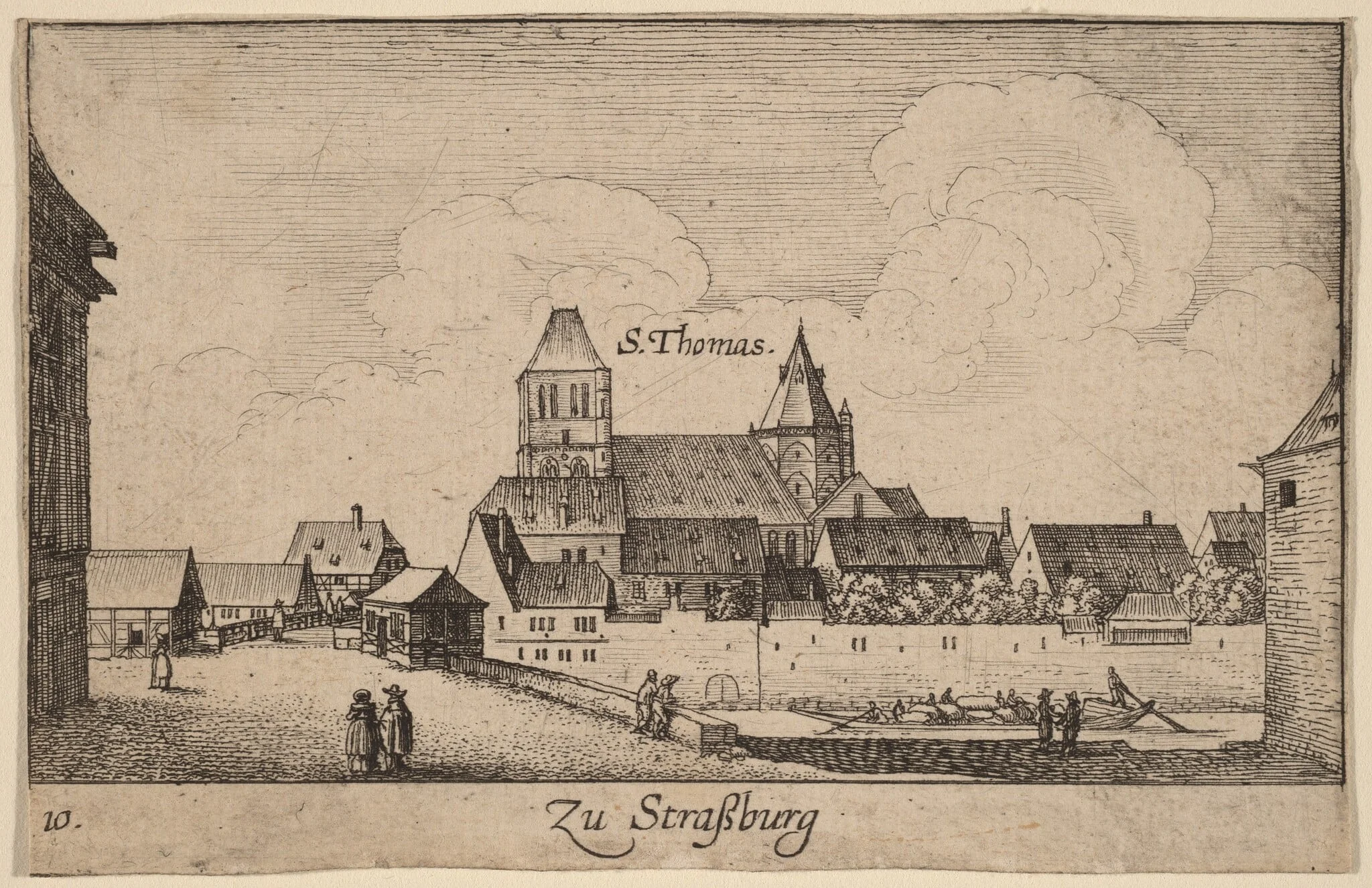 Strasbourg, by Wenceslaus Hollar, ink, 1635