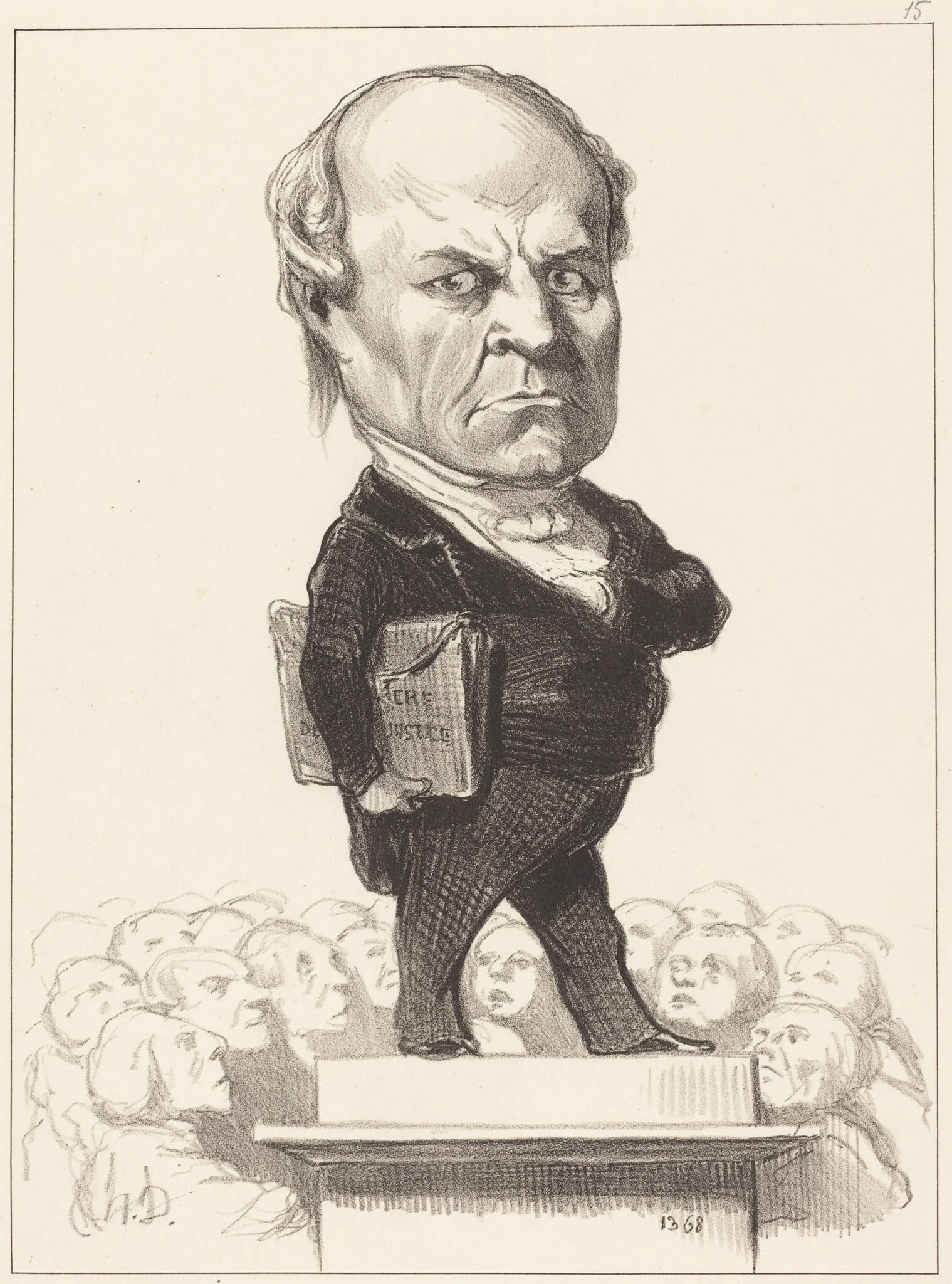 C.H. Odilon Barrot, by Honoré Daumier, ink, 1849
