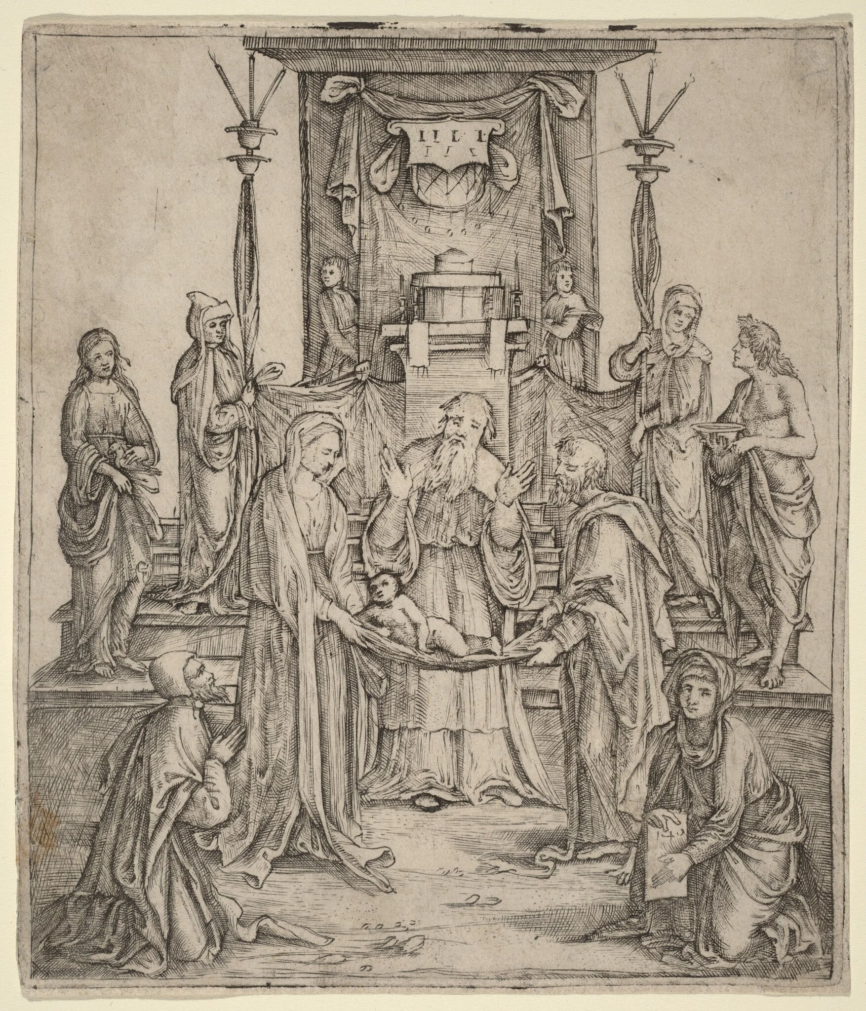 Presentation of Christ, by Lorenzo Costa, ink, 1502