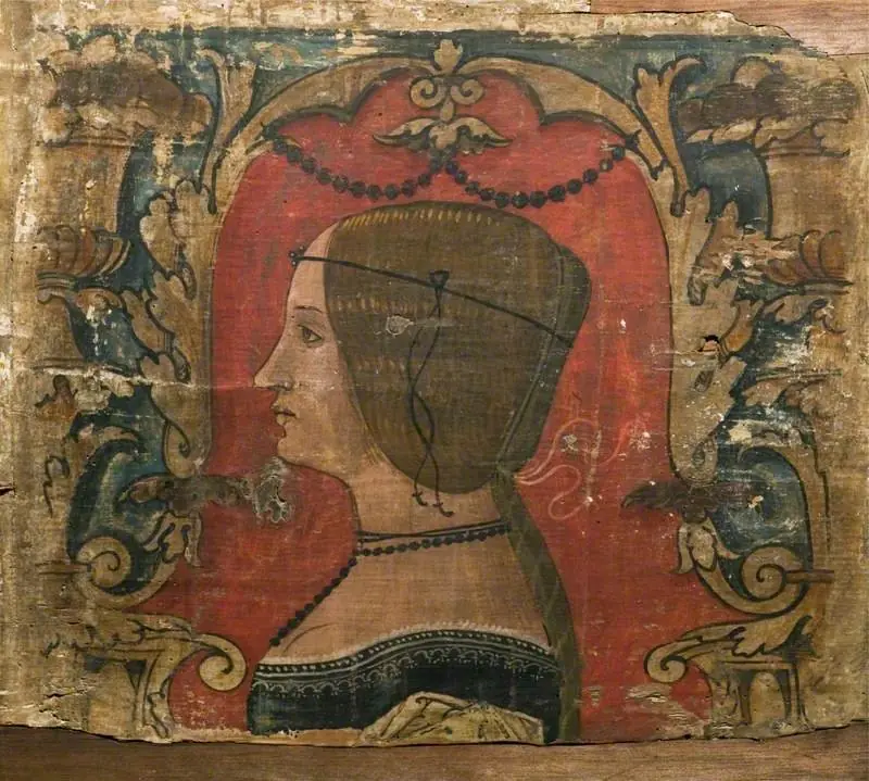 Profile Bust of a Lady Facing Left (one of 29 painted panels from a frieze)