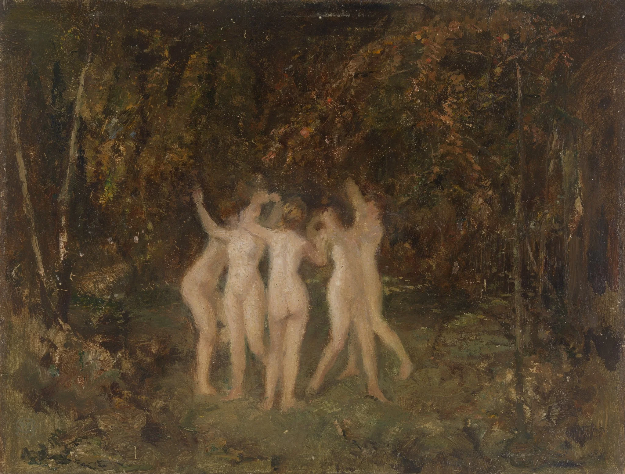 Nymphs in the Forest, by Hippolyte Boulenger, oil, 1866